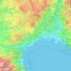 Mapa topográfico Languedoc-Roussillon, altitud, relieve