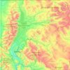 Mapa topográfico Jackson Hole, altitud, relieve