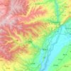 Mapa topográfico 韩城市, altitud, relieve