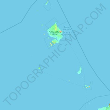 Mapa topográfico Natuna, altitud, relieve