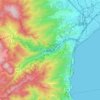 Mapa topográfico Hakone, altitud, relieve