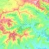Mapa topográfico Nuñomoral, altitud, relieve