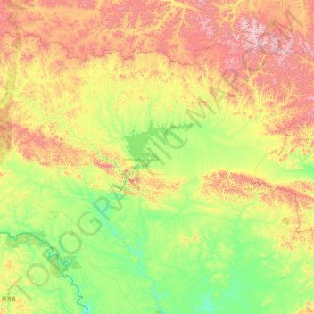Mapa topográfico Зейский район, altitud, relieve
