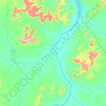 Mapa topográfico Brejinho de Nazaré, altitud, relieve