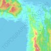 Mapa topográfico Pandan, altitud, relieve