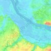 Mapa topográfico Altes Land, altitud, relieve