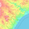 Mapa topográfico Sergipe, altitud, relieve