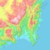 Mapa topográfico Kumluca, altitud, relieve