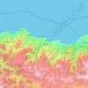 Mapa topográfico Trabzon, altitud, relieve