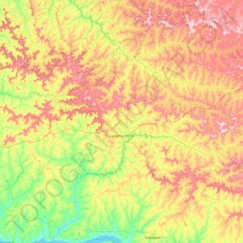 Mapa topográfico Campina Verde, altitud, relieve