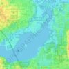 Mapa topográfico Lake Jesup, altitud, relieve