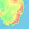 Mapa topográfico New South Wales, altitud, relieve