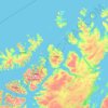 Mapa topográfico Hammerfest, altitud, relieve