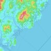 Mapa topográfico Haeundae-gu, altitud, relieve