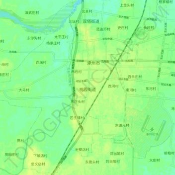 Mapa topográfico 桃园街道, altitud, relieve