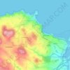 Mapa topográfico St. Ives, altitud, relieve