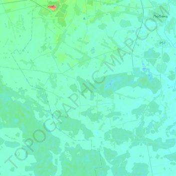 Mapa topográfico Реченский сельский Совет, altitud, relieve