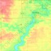 Mapa topográfico Otisco Township, altitud, relieve