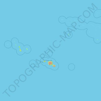 Mapa topográfico Society Islands, altitud, relieve