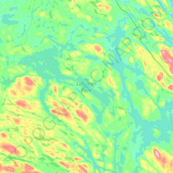 Mapa topográfico Lac Jean Pere, altitud, relieve
