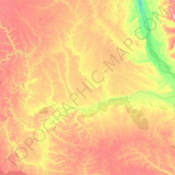 Mapa topográfico Верхневилюйский улус, altitud, relieve