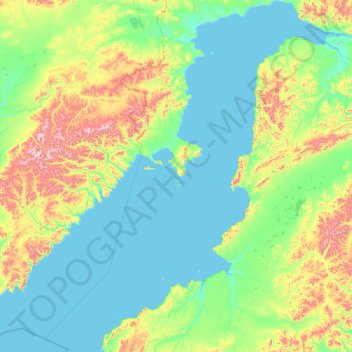 Mapa topográfico Пенжинская губа, altitud, relieve