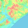 Mapa topográfico Pirambu, altitud, relieve