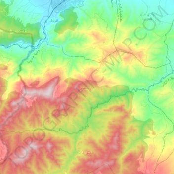 Mapa topográfico Faj Hassine, altitud, relieve