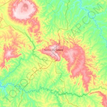 Mapa topográfico Serra do Salitre, altitud, relieve