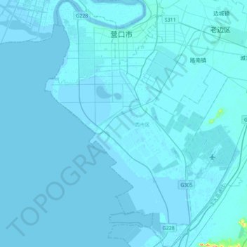 Mapa topográfico 西市区, altitud, relieve