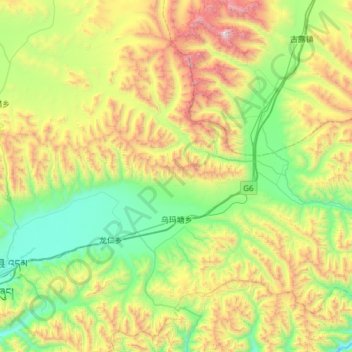 Mapa topográfico 乌玛塘乡, altitud, relieve