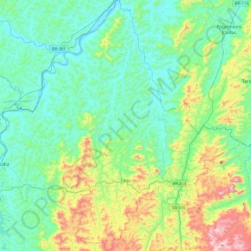 Mapa topográfico Iapu, altitud, relieve