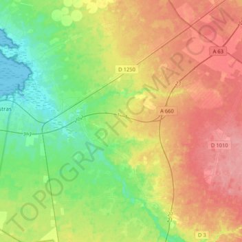 Mapa topográfico 33380, altitud, relieve
