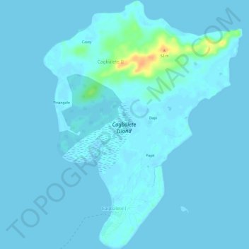 Mapa topográfico Cagbalete Island, altitud, relieve