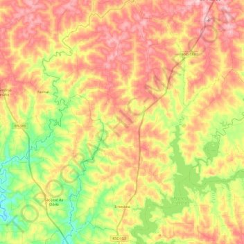 Mapa topográfico Ernestina, altitud, relieve