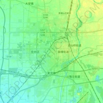 Mapa topográfico 新兖镇, altitud, relieve