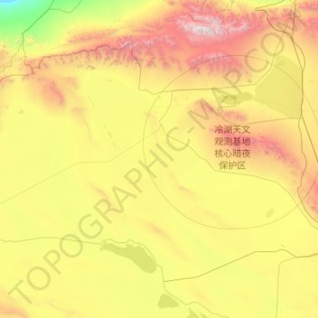 Mapa topográfico 冷湖镇, altitud, relieve