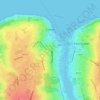 Mapa topográfico Cowes, altitud, relieve