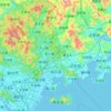Mapa topográfico 饶平县, altitud, relieve