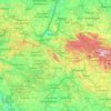 Mapa topográfico Liberecký kraj, altitud, relieve