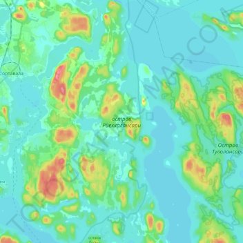 Mapa topográfico остров Риеккалансари, altitud, relieve