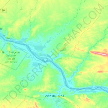 Mapa topográfico Belo Monte, altitud, relieve