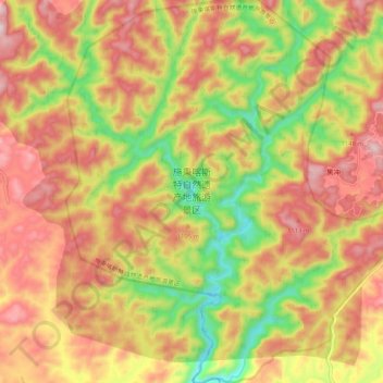 Mapa topográfico 施秉喀斯特自然遗产地旅游景区, altitud, relieve