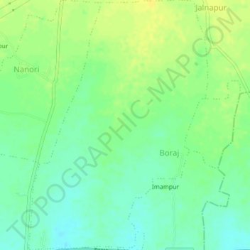 Mapa topográfico Boraj, altitud, relieve