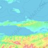 Mapa topográfico Península de Araya, altitud, relieve