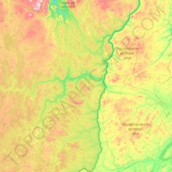 Mapa topográfico Karasjok, altitud, relieve