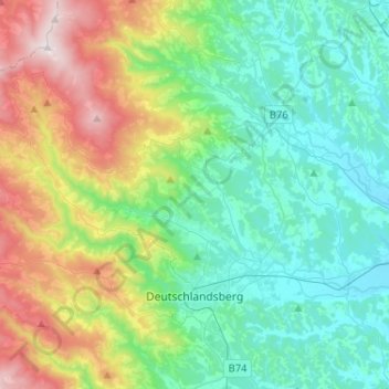 Mapa topográfico Deutschlandsberg, altitud, relieve