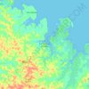 Mapa topográfico São João de Pirabas, altitud, relieve