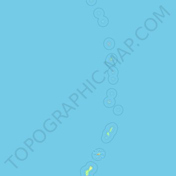 Mapa topográfico Mariana Islands, altitud, relieve