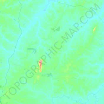Mapa topográfico Sucupira, altitud, relieve